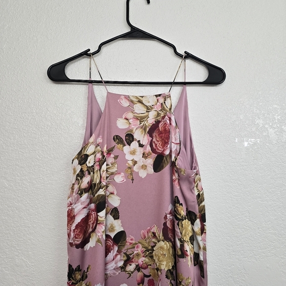 La Selva Women's Silk Floral  Maxi Dress  Slit Sides Strapy Sleeve Lightweight S - Picture 4 of 14